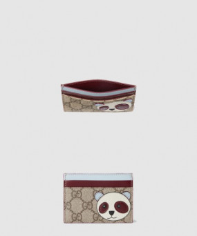 구찌 판다 디테일의 바이컬러 GG 카드 케이스 818769