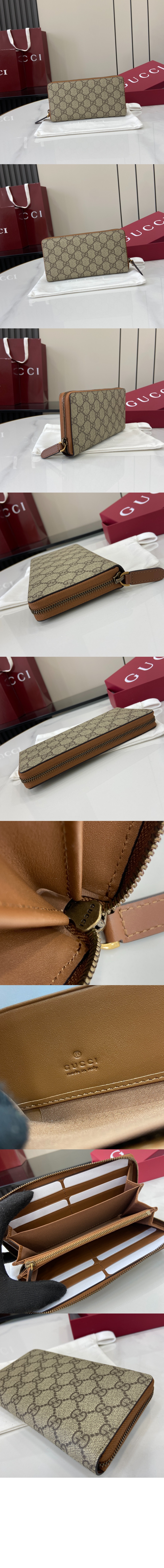 구찌 GG 엠블럼 지퍼 아라운드 지갑 821207