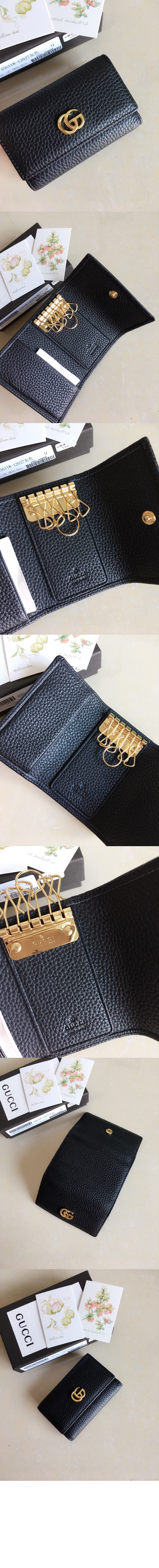 구찌 GG 마몬트 가죽 키 케이스 456118