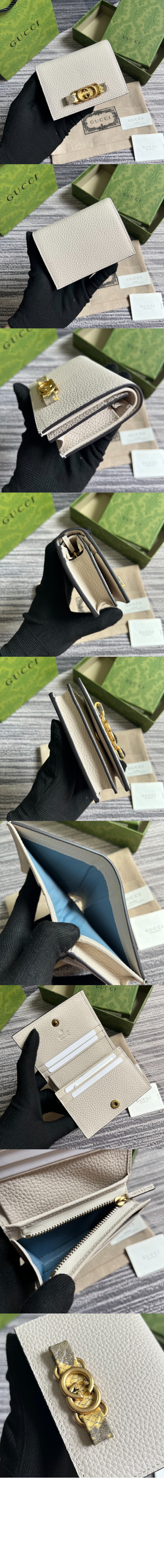 구찌 인터로킹 G 파이톤 보우 카드지갑 746059