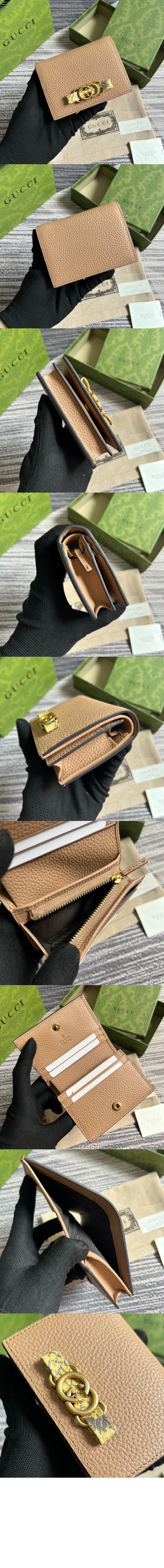 구찌 인터로킹 G 파이톤 보우 카드지갑 746059