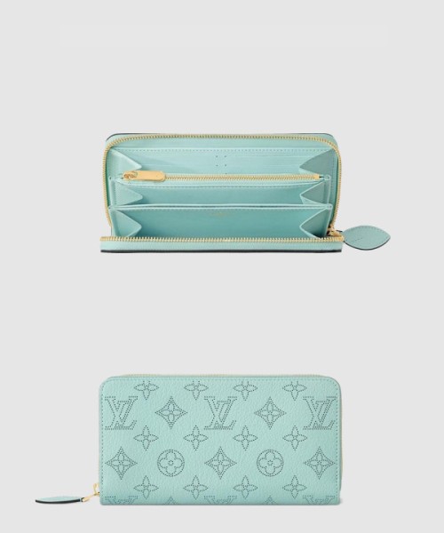 루이비통 펀칭 로고 지퍼 여밈 가죽 지갑 M83489