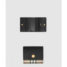 버버리 빈티지 체크 레더 스몰 폴딩 지갑 80622861