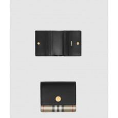 버버리 빈티지 체크 레더 스몰 폴딩 지갑 80622861