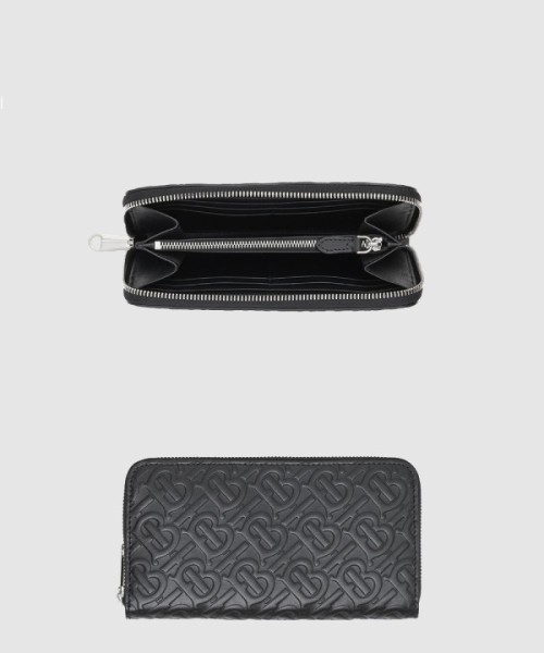 버버리 송아지 가죽 엠보 지퍼 지갑 80176521