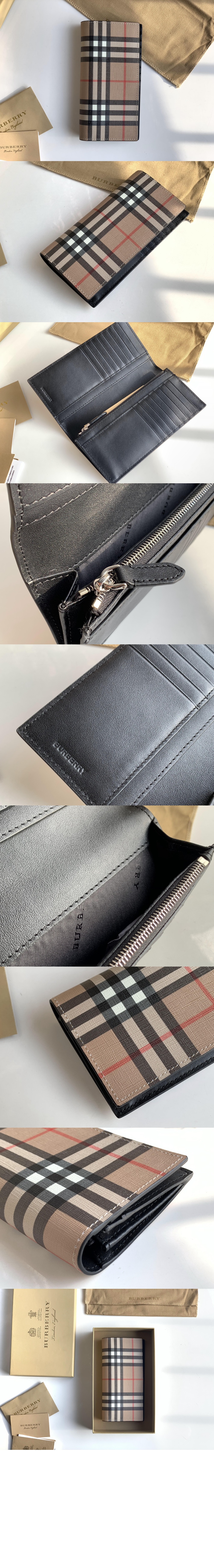 버버리 빈티지 체크 E-캔버스 장지갑 80166131