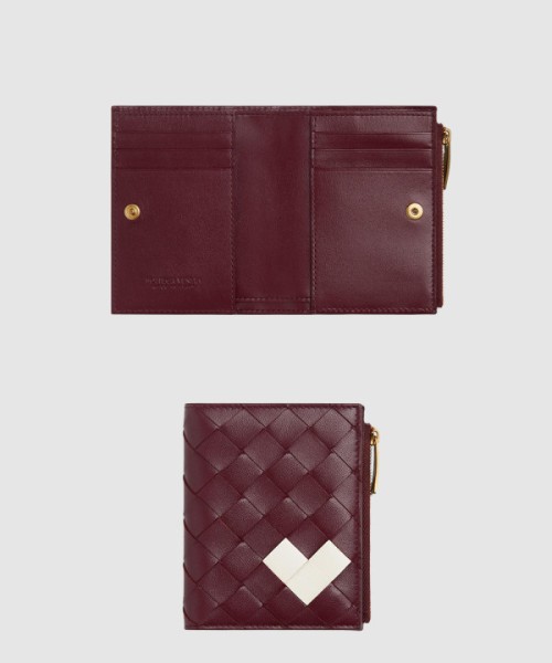 보테가베네타 바이 폴드 인트레치아토 스몰 지퍼 지갑 742330