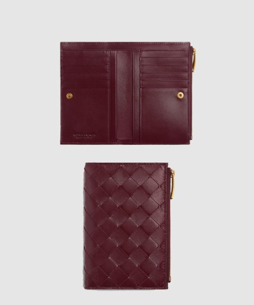 보테가베네타 미디엄 인트레치아토 폴더형 지퍼 지갑 749940