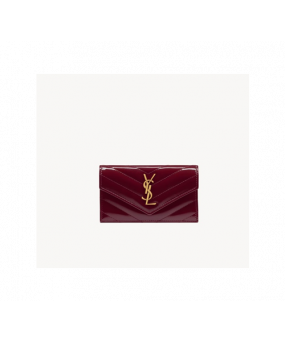 생로랑 페이턴트 가죽 소재 플랩 카드 케이스