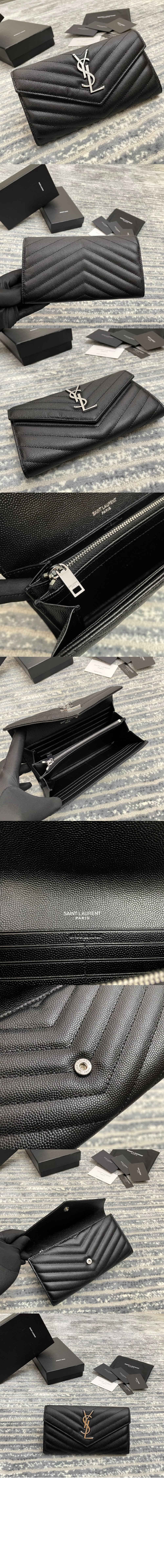 생로랑 모노그램 플랩 장지갑 372264