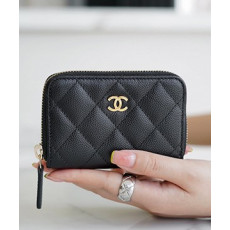 샤넬 클래식 지퍼 동전 지갑 캐비어 금장 AP0216