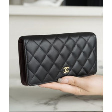 샤넬 플랩 장지갑 램스킨 금장 A31509