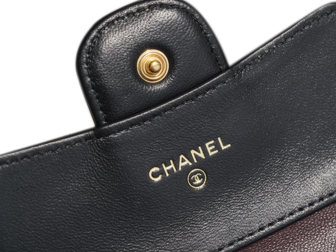 샤넬 클래식 체인 카드지갑 램스킨 금장 AP0238