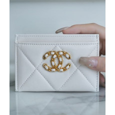 샤넬 카드 지갑 램스킨 금장 화이트 AP1167