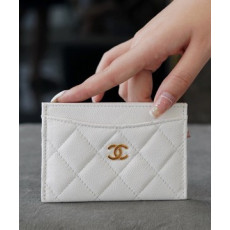 샤넬 클래식 카드지갑 캐비어 금장 화이트 AP0213