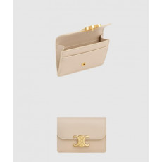 셀린느 트리옹프 플랩 카드 지갑 샤이니 10I583