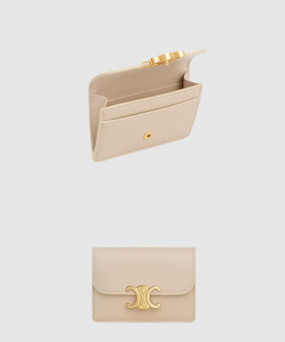 셀린느 트리옹프 플랩 카드 지갑 샤이니 10I583