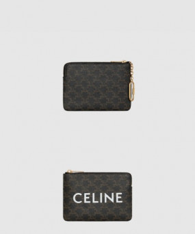 셀린느 동전 지갑 프린트 트리옹프 캔버스 10C662