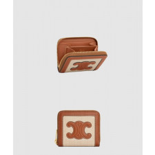 셀린느 트리옴프 가죽 콤팩트 지퍼 지갑 10L742