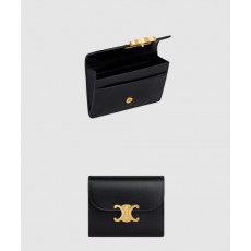 셀린느 트리옹프 플랩 카드 지갑 샤이니 10I583