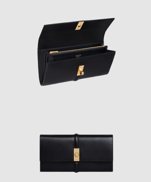 셀린느 라지 월릿 16 새틴 송아지 가죽 10M033