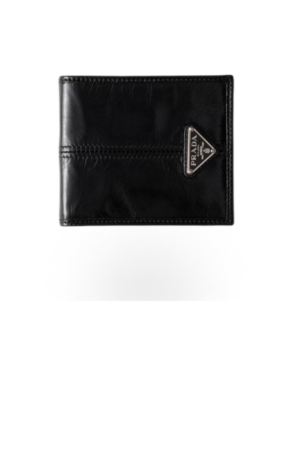 프라다 삼각 메탈 로고 플랩 가죽 지갑 2M0513